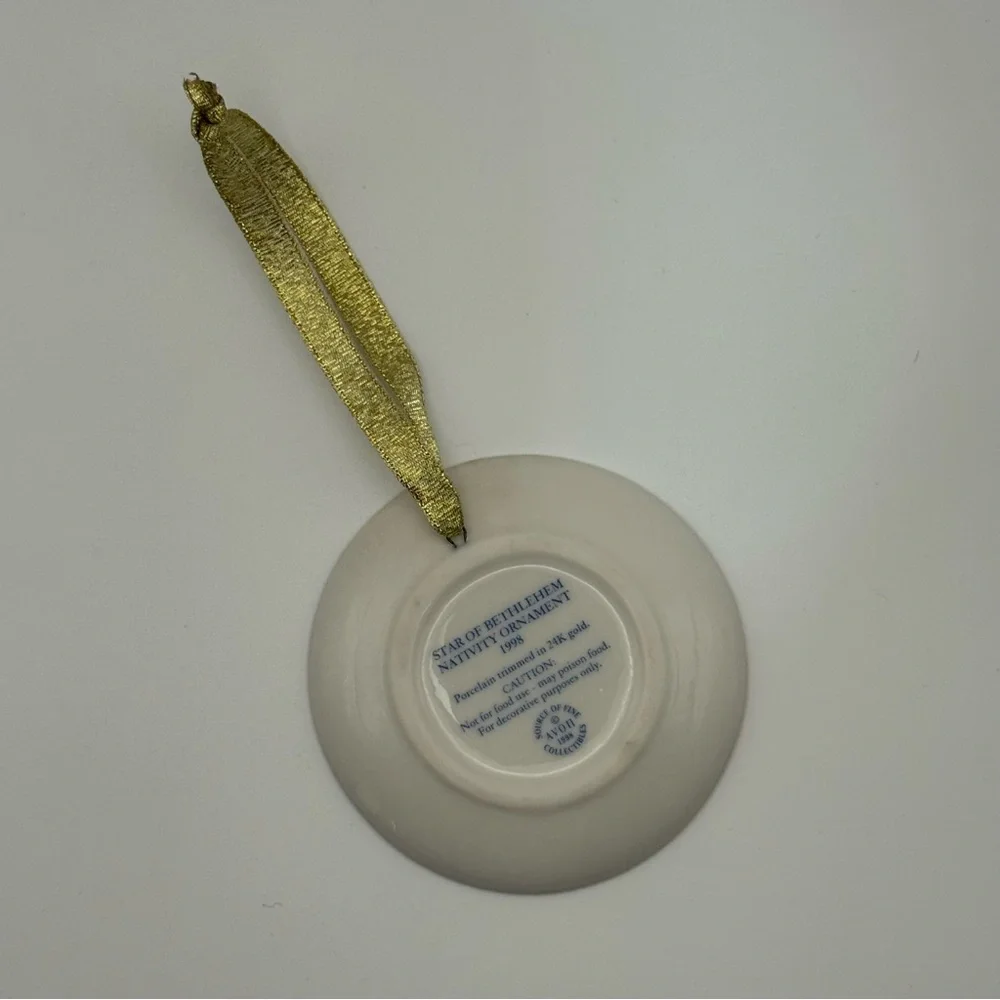 VTG Avon Collectible Ornament Star of Bethlehem Nativity 1998 Porcelain 24k Gold